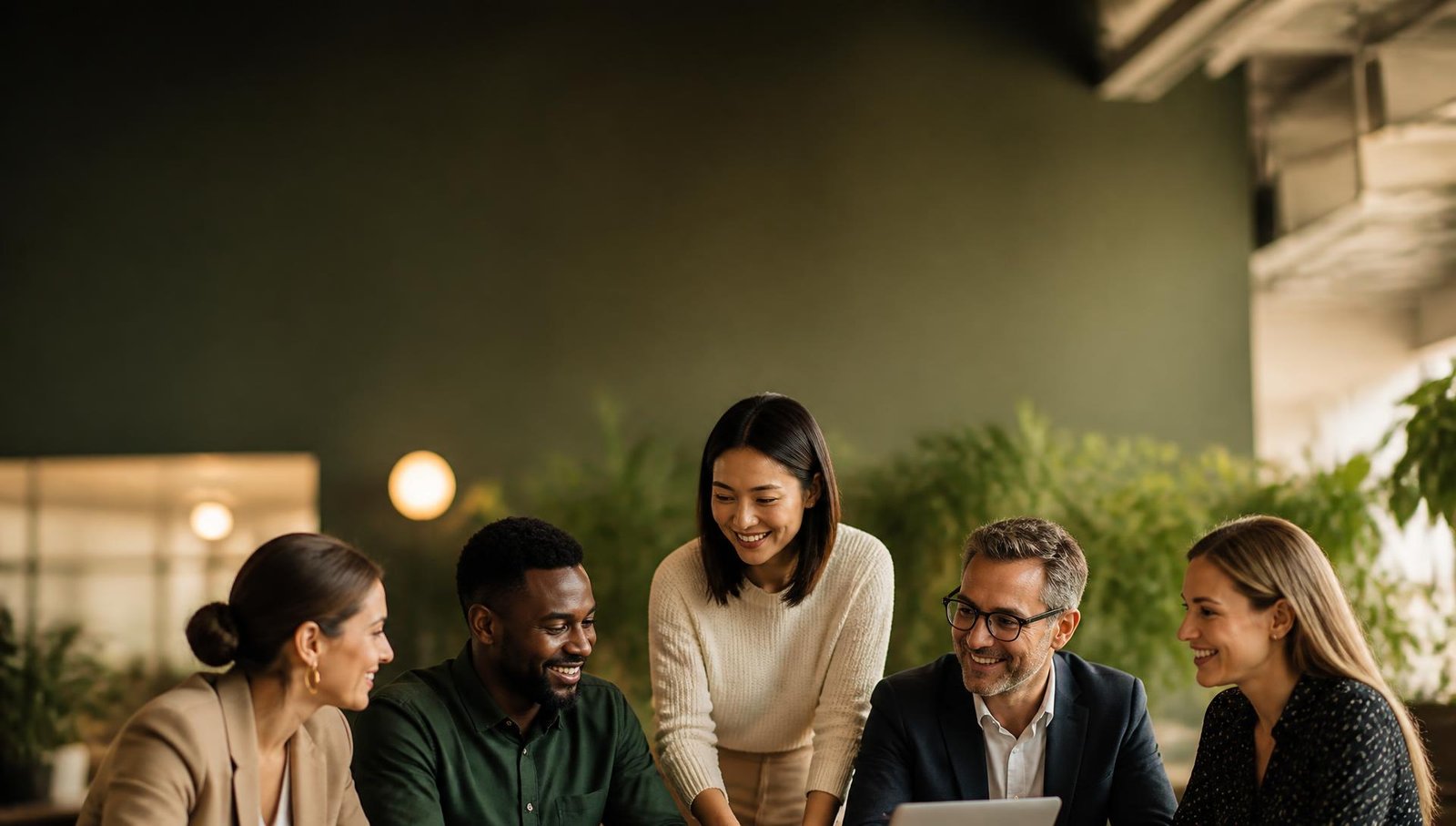 A diverse team of professionals collaborating together